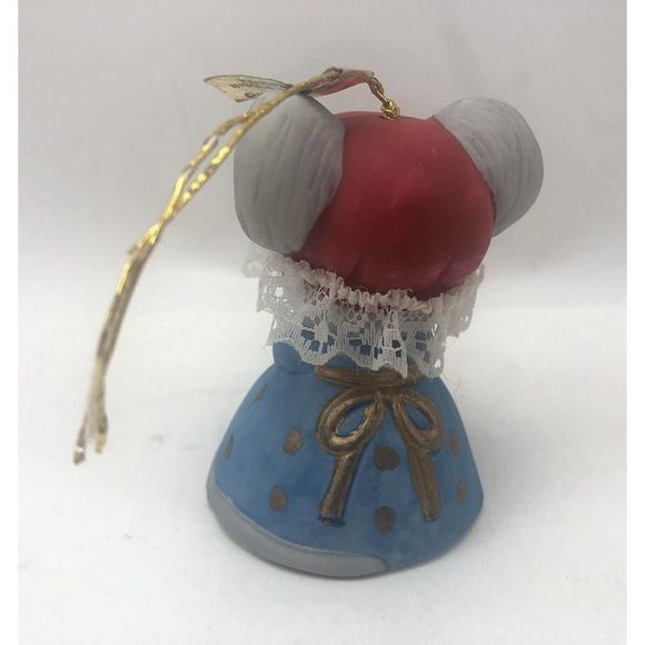 Vintage Lil Chimers‎ Christmas Ornament Bell Jasco Bisque Porcelain Mouse 1985 - Picture 8 of 12